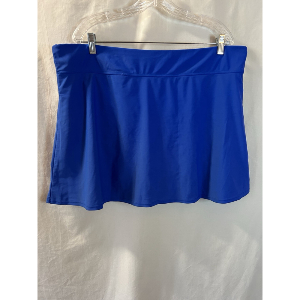 Women’s Swim Skirt Skort Bottoms Banded Waist Plus Size 20W Royal Blue EUC